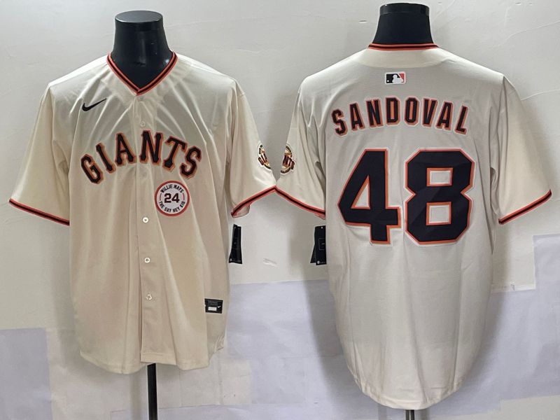 Men 2025 San Francisco Giants #48 Sandoval Cream Game Nike MLB Jersey style 7